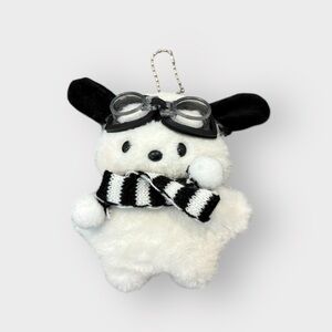 Fuzzy Dog with Scarf and Goggles Airpods 1/2 Case Keychain